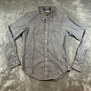Gustin Shirt Mens Extra Small Gray Selvedge 100% Cotton Workshirt Tweed USA